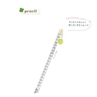 #クーリア  クローバーSTチャーム付き鉛筆（2B・丸）  グレー/チェック 04470