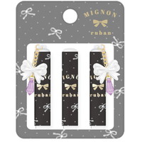 #クーリア  リボンＳＴチャーム付き鉛筆キャップ  ブラック 04636