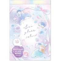 #クーリア メモ帳 シーグラスアイランド水にとけちゃうふしぎなメモ  イルカ 04739