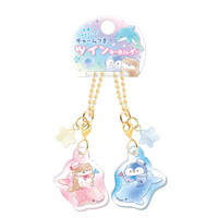 #クーリア 身辺雑貨 シーグラスアイランドツインキーホルダー チャーム付 イルカB 04745