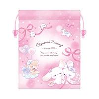 #クーリア  ビーズ付きマチつき巾着  おやすみバニー 06235