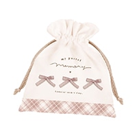 #クーリア  リボン・マチつき巾着  マイパステルメモリー･ラテ 06242