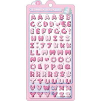 #クーリア シール ボンボンドロップシール  もじもじボンボン／アルファベット　ピンク 91297