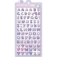 #クーリア シール ボンボンドロップシール  もじもじボンボン／アルファベット　パープル 91299