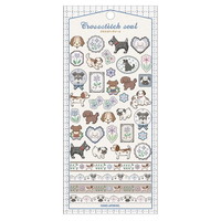 #カミオジャパン ステッカー クロスステッチシール  犬とフラワー 230516