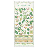 #カミオジャパン ステッカー クロスステッチシール  鳥とクローバー 230517