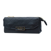 #クラックス 収納用品 サンカクキルティングペンケース  ブラック 132464