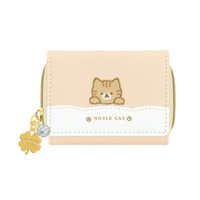 #クラックス 身辺雑貨 三ツ折り財布  プレートネコ･アイボリー 133983