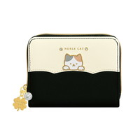 #クラックス 身辺雑貨 二ツ折り財布  プレートネコ･ブラック 133986