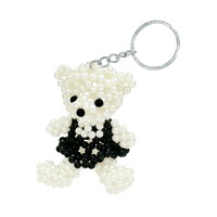 #クラックス 身辺雑貨 ビーズアニマルキーホルダー  クマ／ブラック 135560
