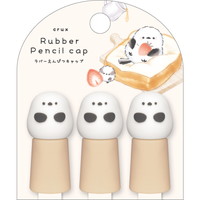 #クラックス 筆記関連小物 ノンビリエナガチャンラバー鉛筆キャップ  パン 135888