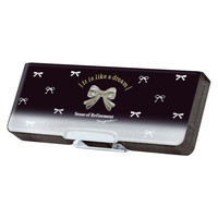 #クラックス 収納用品 コンパクトペンケース 両面開き ブラックリボン 137592