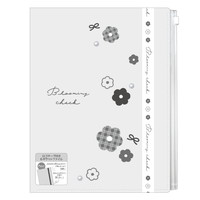 #クラックス ファイリング用品 ロゴテープ付きクリアファイル 6P ブルーミングチェック 138844