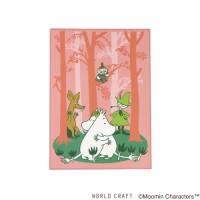 #ワールドクラフト(国内販売のみ） 箱 ムーミンちょどどいい箱 ポストカードサイズ 森 ピンク/グリーン MOBX-PC-001