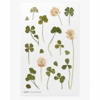 #ワールドクラフト シール Pressed Flower Stickers  1枚入 Four Leaf Clover PFS-002