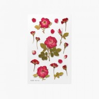 #ワールドクラフト シール Pressed Flower Stickers  1枚入 Mini rose PFS-004