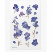 #ワールドクラフト シール Pressed Flower Stickers  1枚入 Larkspur PFS-010