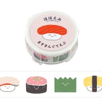 #ワールドクラフト マスキングテープ ほほえみマスキングテープ 5m巻 おすし HMT-002