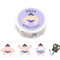 #ワールドクラフト マスキングテープ ほほえみマスキングテープ 5m巻 おすもう HMT-007