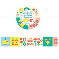 #版権(国内販売のみ） マスキングテープ mizutama Charmy patternマスキングテープ ★ うきうきパターン MZ-MT-008