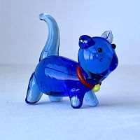#ガルフストリーム ペンレスト(ペン置き) ガラスペン置き キャット ブルー GLF-CAT-05