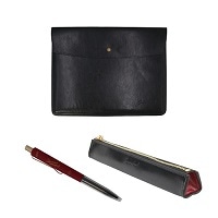 #komamono 収納用品 Greeful･ペンケース(S)＆ブリーフケース＆ボールペン セット ブラック GR904831