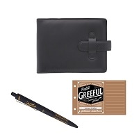 #komamono ノート Greeful･横型システムノート＆リフィル5㎜方眼＆ボールペン セット ブラック GR904848