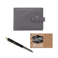 #komamono ノート Greeful･横型システムノート＆リフィル5㎜方眼＆ボールペン セット グレー GR904862