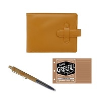 #komamono ノート Greeful･横型システムノート＆リフィル5㎜方眼＆ボールペン セット キャメルイエロー GR904879