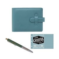 #komamono ノート Greeful･横型システムノート＆リフィルB罫＆ボールペン セット ブルーグリーン GR904886