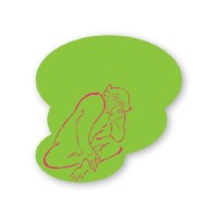 #komamono 付箋 ビビッと！鳥獣戯画ダイカット付箋  さる KO905920