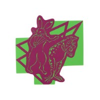 #komamono ステッカー ビビッと！鳥獣戯画ダイカットステッカー  うさぎ・かえる KO906002