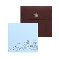 #山櫻 メッセージカード cashico正方形カード・封筒  富士山と桜 351631