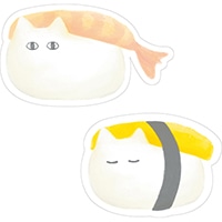 #エルコミューン ステッカー ふわねこ　ダイカットステッカー  Sushi STC-039