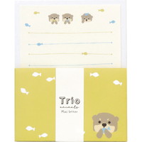 #ラボクリップ レター トリオ水族館･ミニレターセット 便箋6枚･封筒3枚 コツメカワウソ B26-TRML-KK