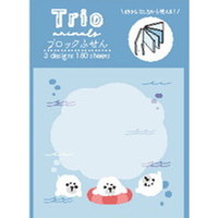 #ラボクリップ 付箋 トリオ水族館･ブロックふせん 3柄×各60枚 ゴマフアザラシ B26-TRBF-GA