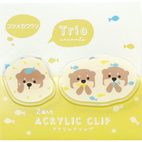 #ラボクリップ 事務小物 トリオ水族館･アクリルクリップ Size違い2個入 コツメカワウソ B26-TRAC-KK