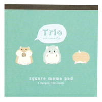 #ラボクリップ メモ帳 トリオ･メモ 4design･各25Sheet ハムスター TRME02-HM