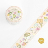 #ビージーエム  マスキングテープ スペシャル 箔押し パラダイス ガーデン   BM-SPPD002