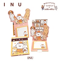 #紙季彩々-shikisaisai- 付箋 飛び出すしかけのふせん･La KULA 30枚綴り INU PD-LKM003