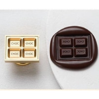 #インターアクト レター用品小物 HAPPYMT･シーリングスタンプ　チョコレート  真鍮色 WST-SPE-A-CH