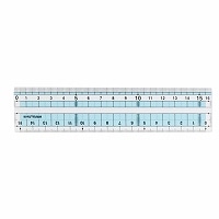 #クツワ 筆記関連小物 つや消し直線定規 16cm  KB046