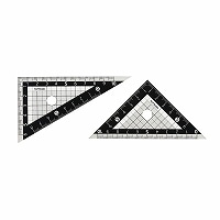 #クツワ 筆記関連小物 ブラック三角定規 10cm  KB041