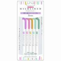 #ゼブラ(国内販売のみ） 水性マーカー マイルドライナー落ち着きマイルド5色セット  マイルドスモークレッド、マイルドモスグリーン、マイルドミモザイエロー、マイルドアイリス、マイルドミント WKT7-5C-OT