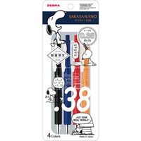#ゼブラ(国内販売のみ） ボールペン サラサナノ スヌーピー 0.38 4色セット JJX72-SN-4C