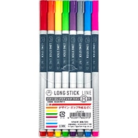 #寺西化学 マーカー ロングスティックライン 角芯 8色セット LSLMC-8