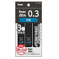 #ぺんてる シャープペンシル芯 Pentel Ain3P 03 HB くっつく消しゴムおまけ付 0.3mm HB XC283HB