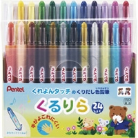 #ぺんてる 色鉛筆 くるりら･24色セット（限定色入） くりだし式  GTW-24