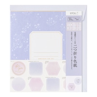 #デザインフィルミドリ(国内販売のみ） 色紙 カラー色紙 二つ折り シール・封筒付･半透明 紫 33297006