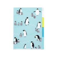 【ミドリ】 クリアホルダー 3ポケットクリアホルダー<A5> ペンギン柄A   35471006